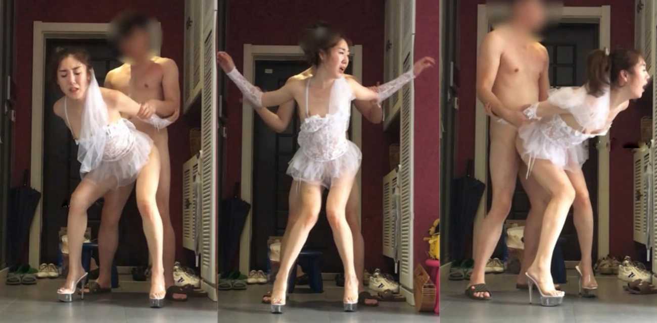 东北大庆哥门前狂干气质骚妻 透明蕾丝婚纱 站立爆操花芯 全程高能淫叫不断！ - 51吃瓜网-51吃瓜网