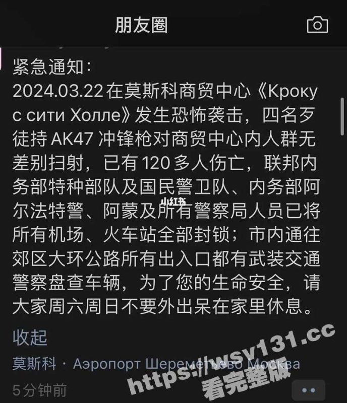 突发！俄罗斯莫斯科 番红花音乐厅遭袭击 5名枪手肆意开火屠杀 遇难人数增至130人 伊斯兰恐怖分子对此负责！-51吃瓜网